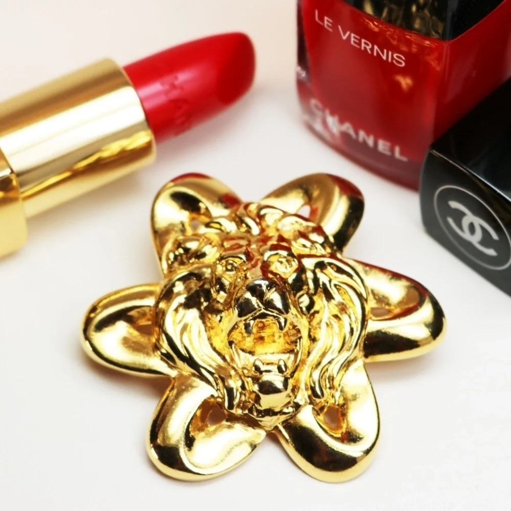 Anne Klein Gold Plated Lion's Head Brooch